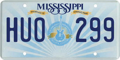 MS license plate HUO299