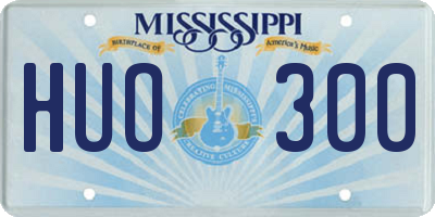 MS license plate HUO300