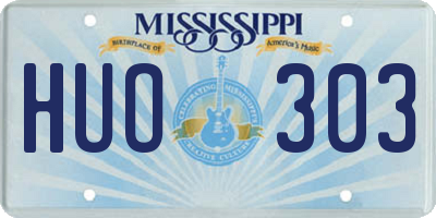 MS license plate HUO303
