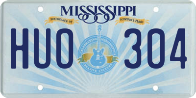 MS license plate HUO304