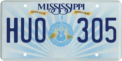MS license plate HUO305