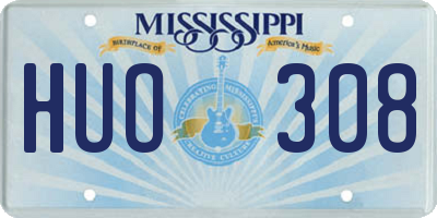MS license plate HUO308