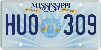 MS license plate HUO309