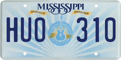 MS license plate HUO310