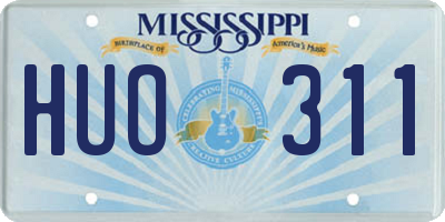 MS license plate HUO311