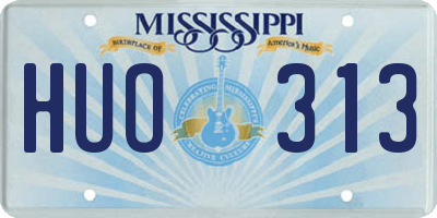 MS license plate HUO313