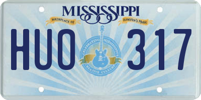 MS license plate HUO317
