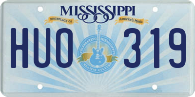 MS license plate HUO319