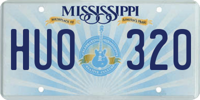 MS license plate HUO320