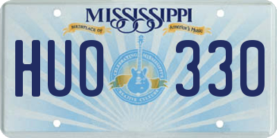 MS license plate HUO330