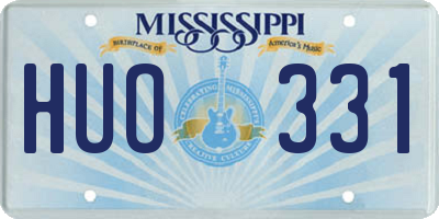 MS license plate HUO331