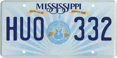 MS license plate HUO332