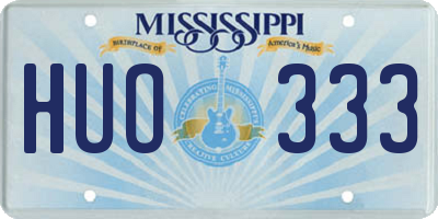 MS license plate HUO333