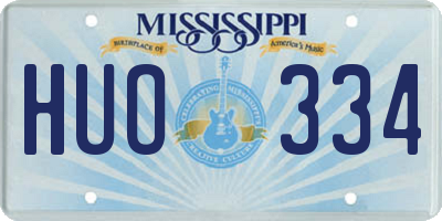 MS license plate HUO334