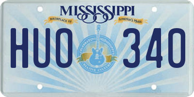 MS license plate HUO340
