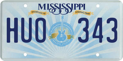MS license plate HUO343