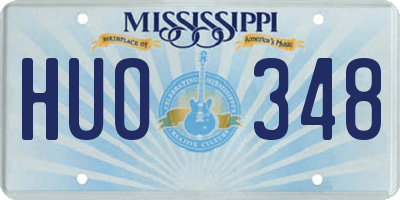 MS license plate HUO348