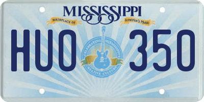 MS license plate HUO350