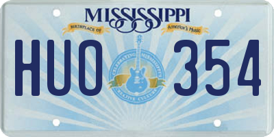 MS license plate HUO354
