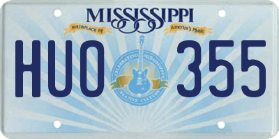 MS license plate HUO355