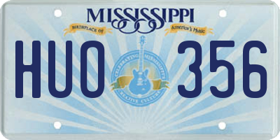 MS license plate HUO356