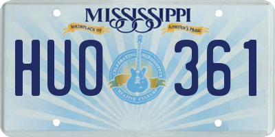 MS license plate HUO361