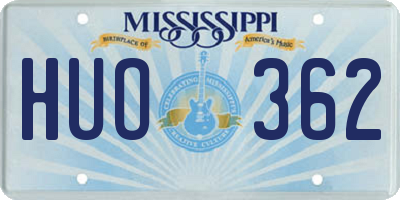 MS license plate HUO362