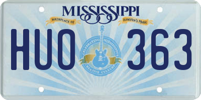 MS license plate HUO363