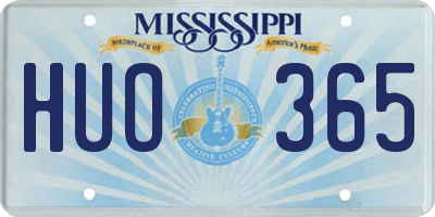 MS license plate HUO365