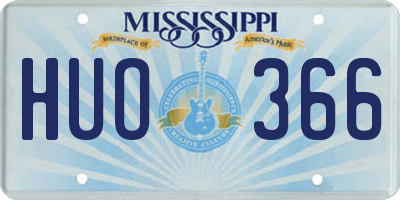 MS license plate HUO366