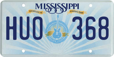 MS license plate HUO368