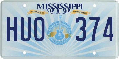 MS license plate HUO374