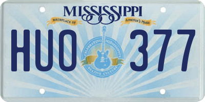 MS license plate HUO377