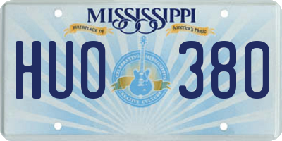 MS license plate HUO380