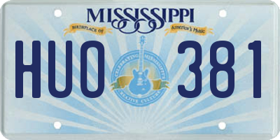 MS license plate HUO381