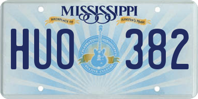 MS license plate HUO382