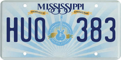 MS license plate HUO383