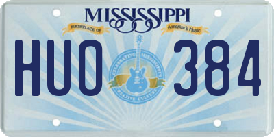 MS license plate HUO384
