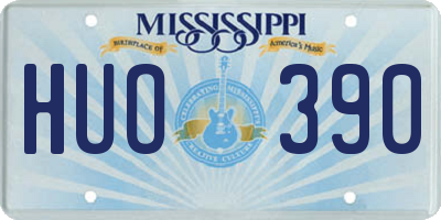 MS license plate HUO390