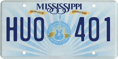 MS license plate HUO401