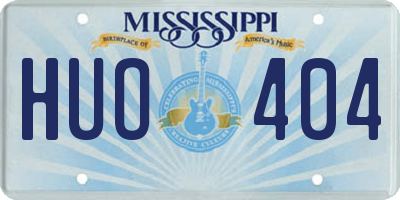 MS license plate HUO404