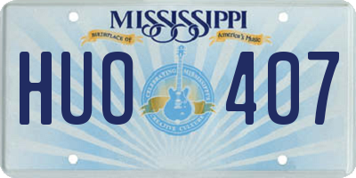 MS license plate HUO407