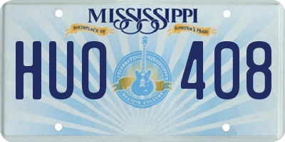 MS license plate HUO408