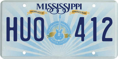 MS license plate HUO412