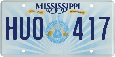 MS license plate HUO417