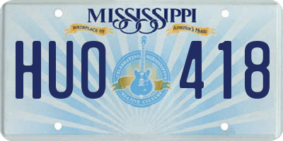MS license plate HUO418