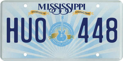 MS license plate HUO448