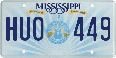 MS license plate HUO449