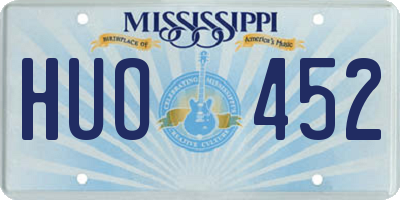 MS license plate HUO452