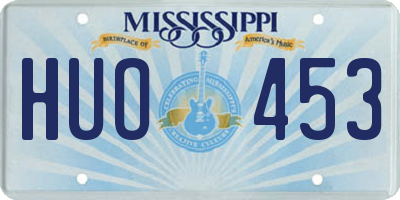 MS license plate HUO453